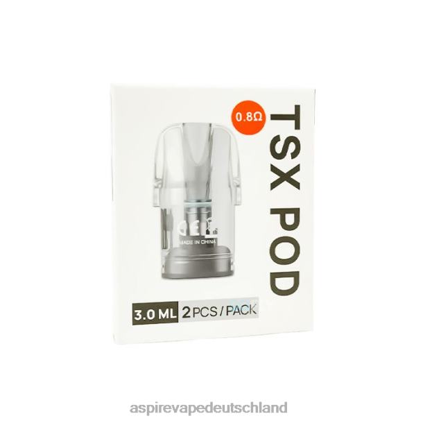 Aspire Tsx Pod 0,8 Ohm (3,0 ml)/2 Stück pro Packung (kompatibel mit Cyber ​​S und Cyber ​​X)HP02Z233 Aspire Vape Berlin